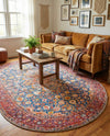 Heritage Elegance Collection Area Rug -  Hearst Oval Navy Blue  lifestyle 35