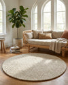 Woolen Sphere Collection Area Rug - Orbsburg (Ivory) Round Ivory  lifestyle 53