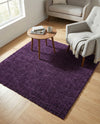 Solid Shag Seaside Collection Area Rug - Azure Cove (Violet) Square Violet  lifestyle 36