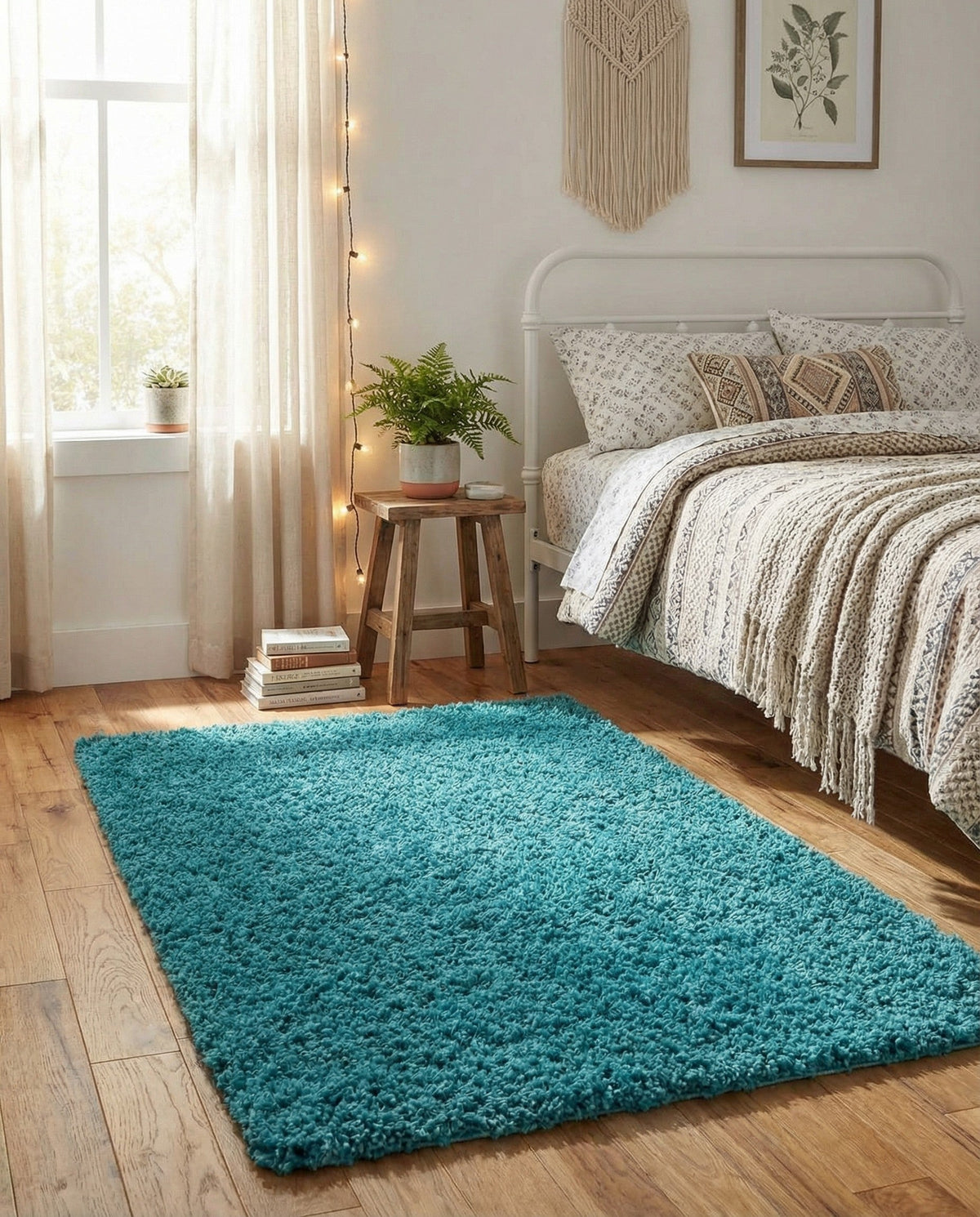 Plush Oasis Collection Area Rug - Serenity (Deep Aqua Blue) Rectangle Deep Aqua Blue  lifestyle 23