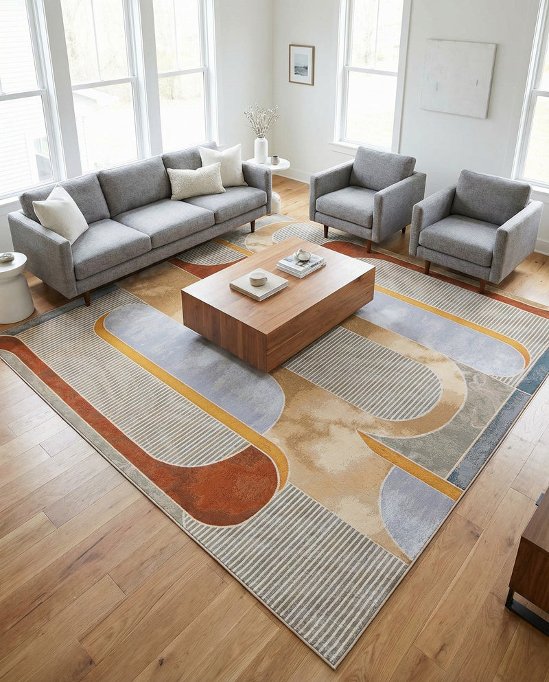 Urban Terrace Collection Area Rug -  Deck Square Multi  lifestyle 45