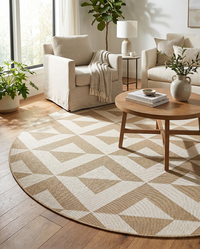 Urban Oasis Rugs Collection Area Rug -  Highrise (Beige) Round Beige  lifestyle 57