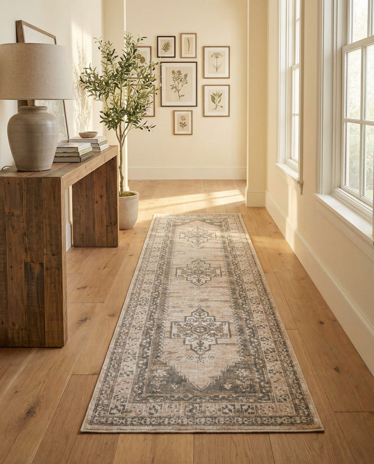 Savannah Series Collection Area Rug -  Augusta (Mink) Runner Mink  lifestyle 112