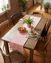 Thar Cotton Collection Area Rug - Jaisalmer (Rose) Table Runner Rose  lifestyle 73