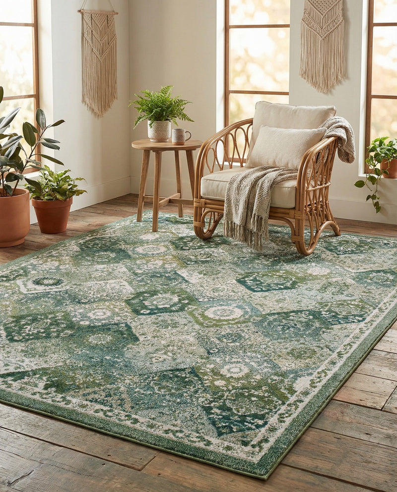 Brighton Terrace Collection Area Rug -  Rottingdean (Green) Rectangle Green  lifestyle 14