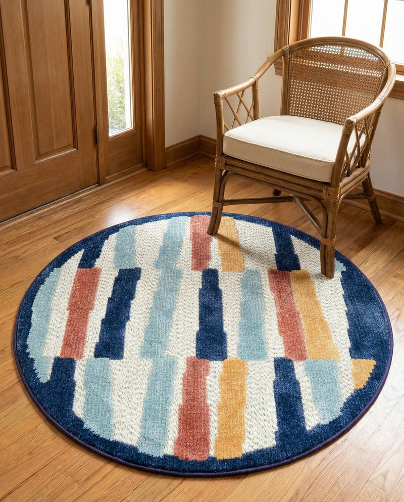 Caribbean Terrace Collection Area Rug -  Jamaica Round Ivory  lifestyle 43
