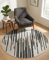 Urban Terrace Collection Area Rug -  Riverside Round Black and White  lifestyle 60
