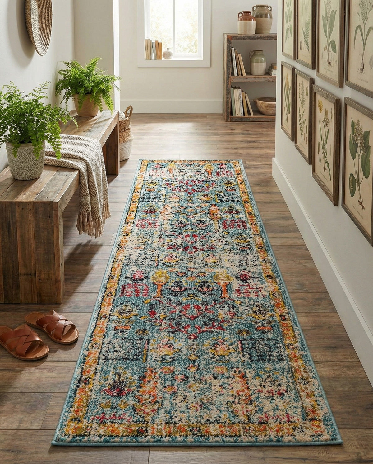 Sierra Collection Area Rug -  Shasta Runner Blue  lifestyle 63