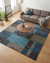 Autumn Meadow Collection Area Rug -  Sycamoreside (Blue Gray) Square Blue Gray  lifestyle 39