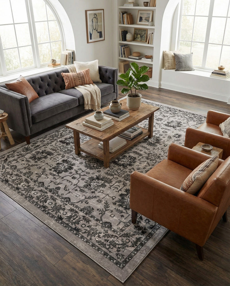 Geneva Terrace Collection Area Rug -  Lausanne Rectangle Light Gray  lifestyle 23