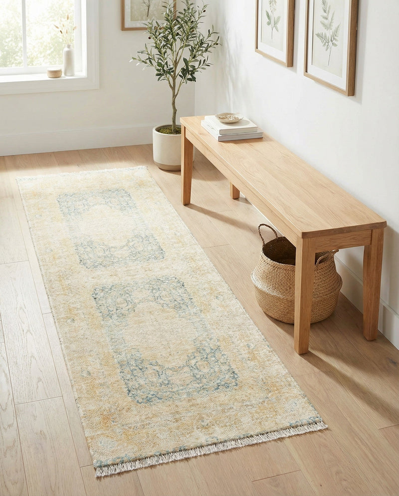 Bazaar Chic Collection Area Rug -  Kenitra Runner Blue and Ivory  lifestyle 46