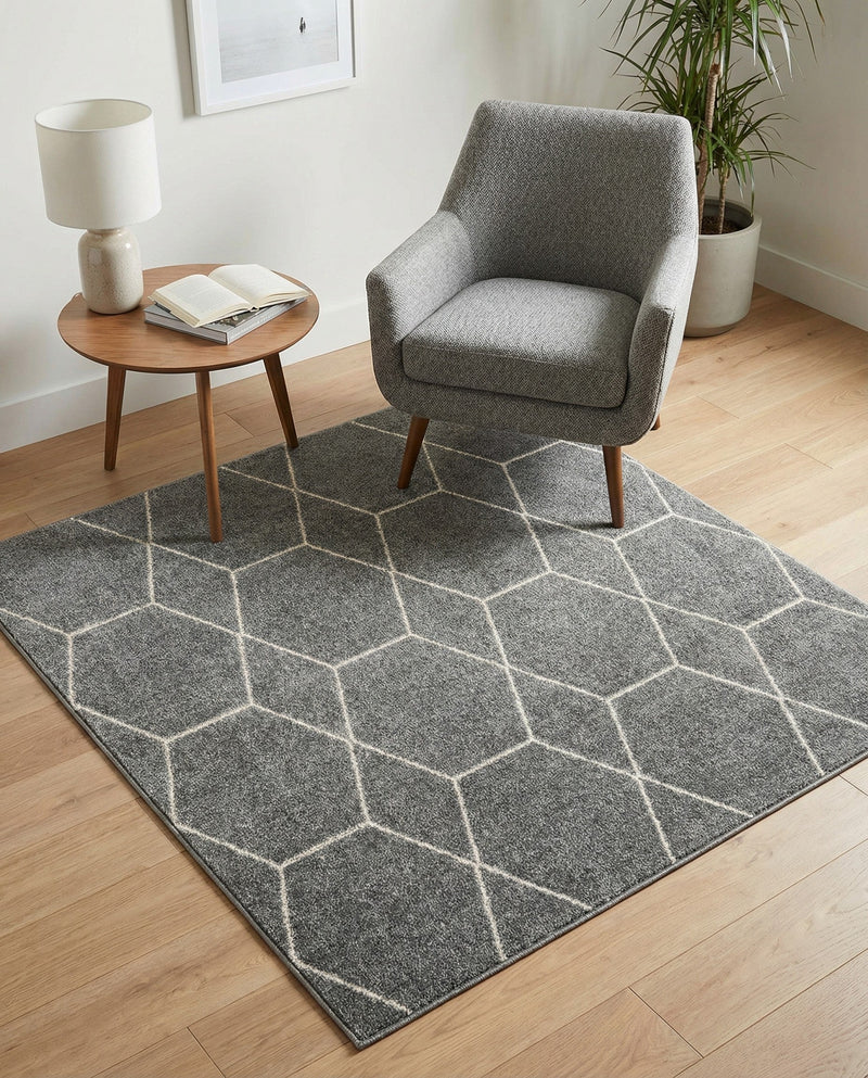 Trellis Mosaic Collection Area Rug - Arborville (Light Gray) Square Light Gray  lifestyle 83