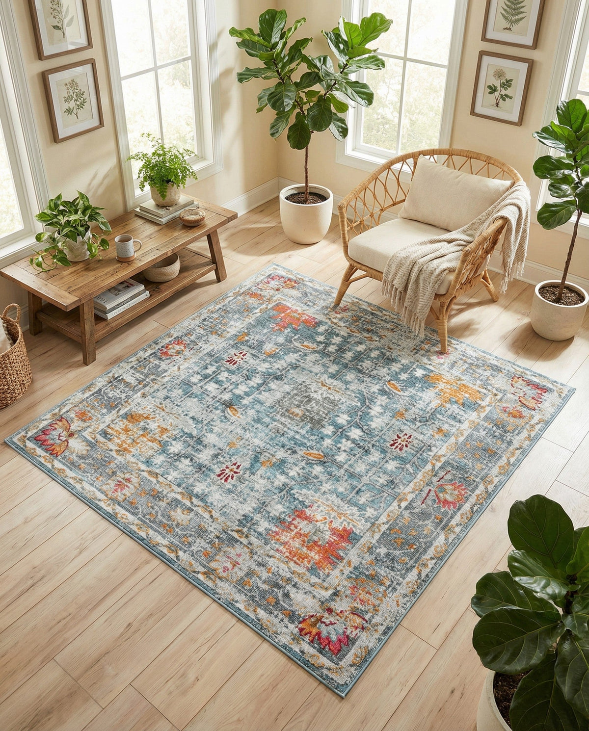 Arcadia Rugs Collection Area Rug -  Olympus Square Blue  lifestyle 68