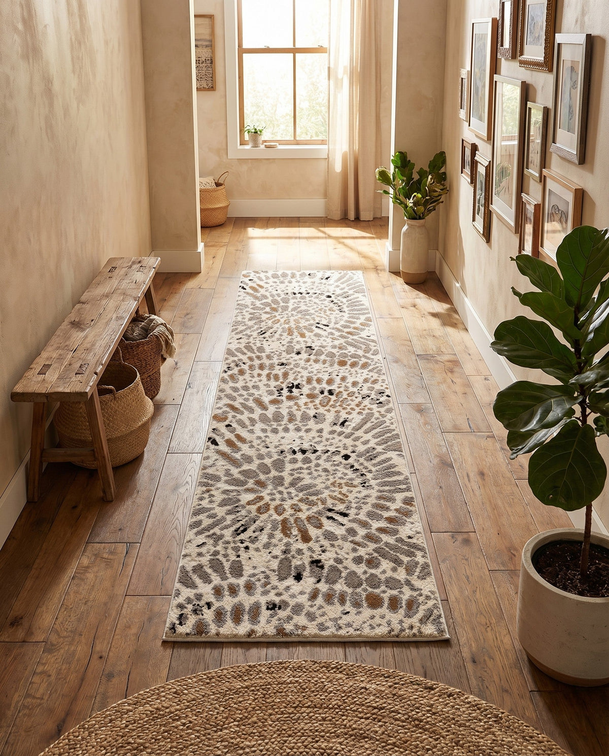 Sienna Collection Area Rug -  Modena Runner Ivory  lifestyle 46