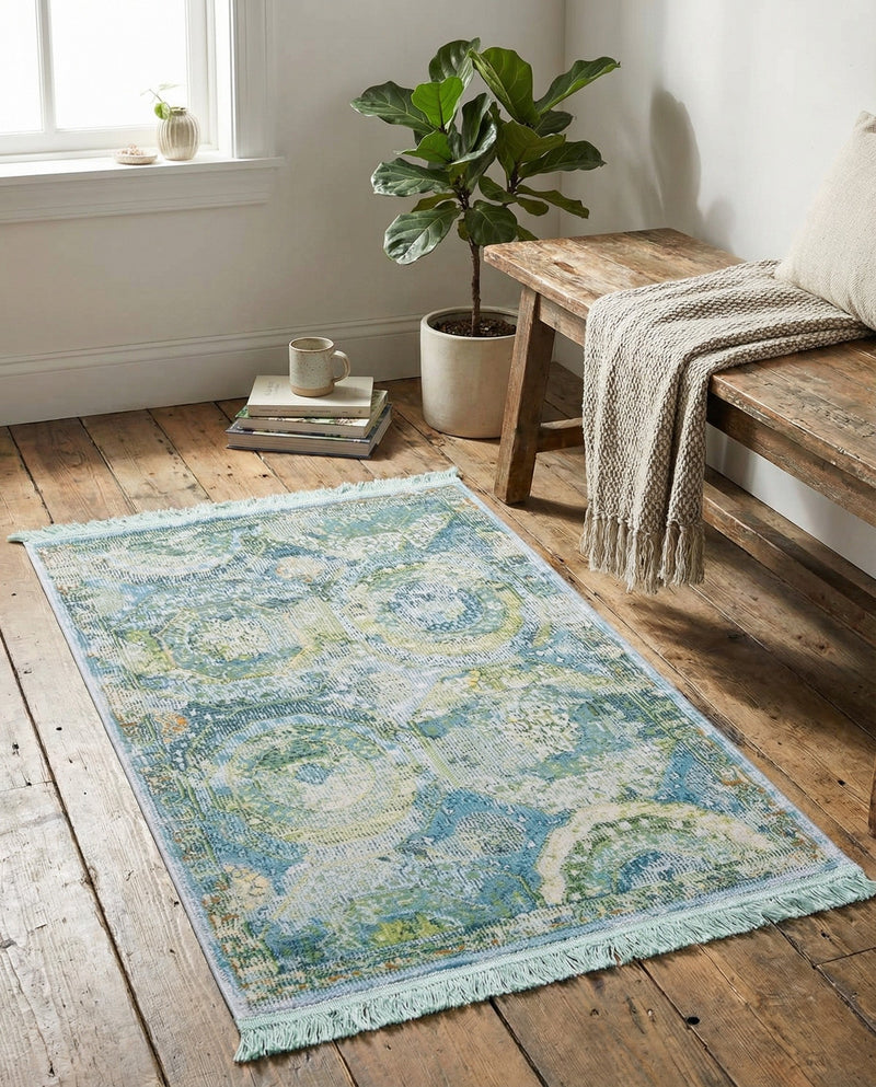 Caribbean Breeze Collection Area Rug -  Lucia Rectangle Light Blue  lifestyle 43