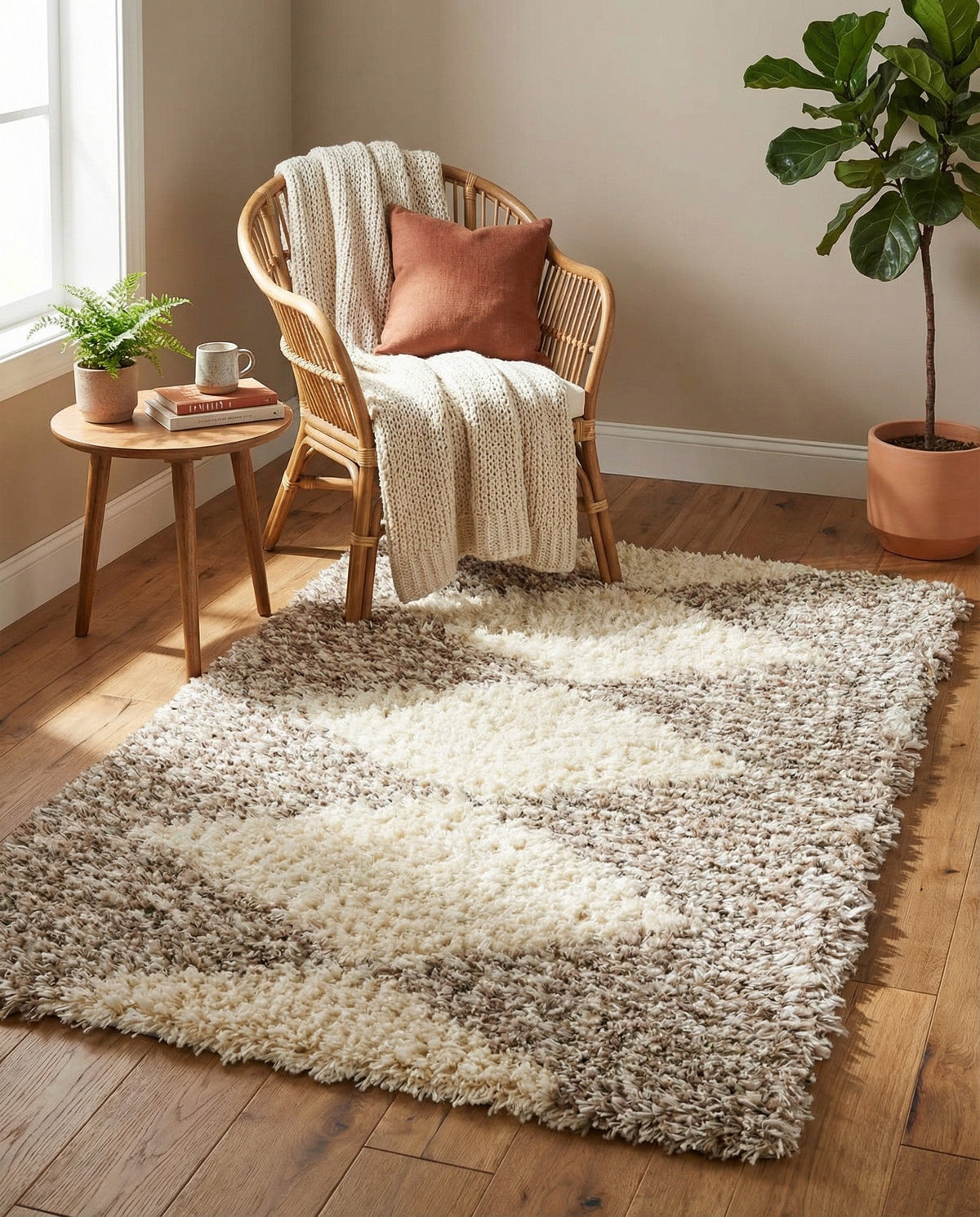 Eternal Plush Oasis Collection Area Rug -  Bliss Rectangle Pearl and Khaki  lifestyle 43