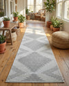 Seychelles Stripes Collection Area Rug - Mahe (Ivory and Gray) Runner Ivory and Gray  lifestyle 61