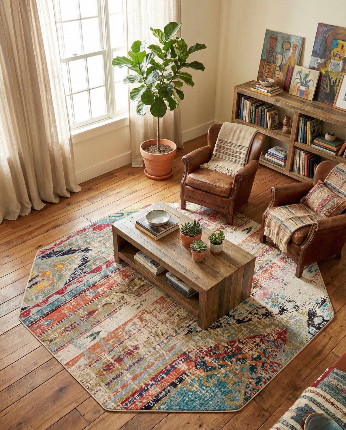 Sedona Vista Collection Area Rug -  Cholla Octagon Multi  lifestyle 136