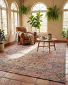 Savannah Threads Collection Area Rug - Tybee Rectangle Peach pink  lifestyle 36