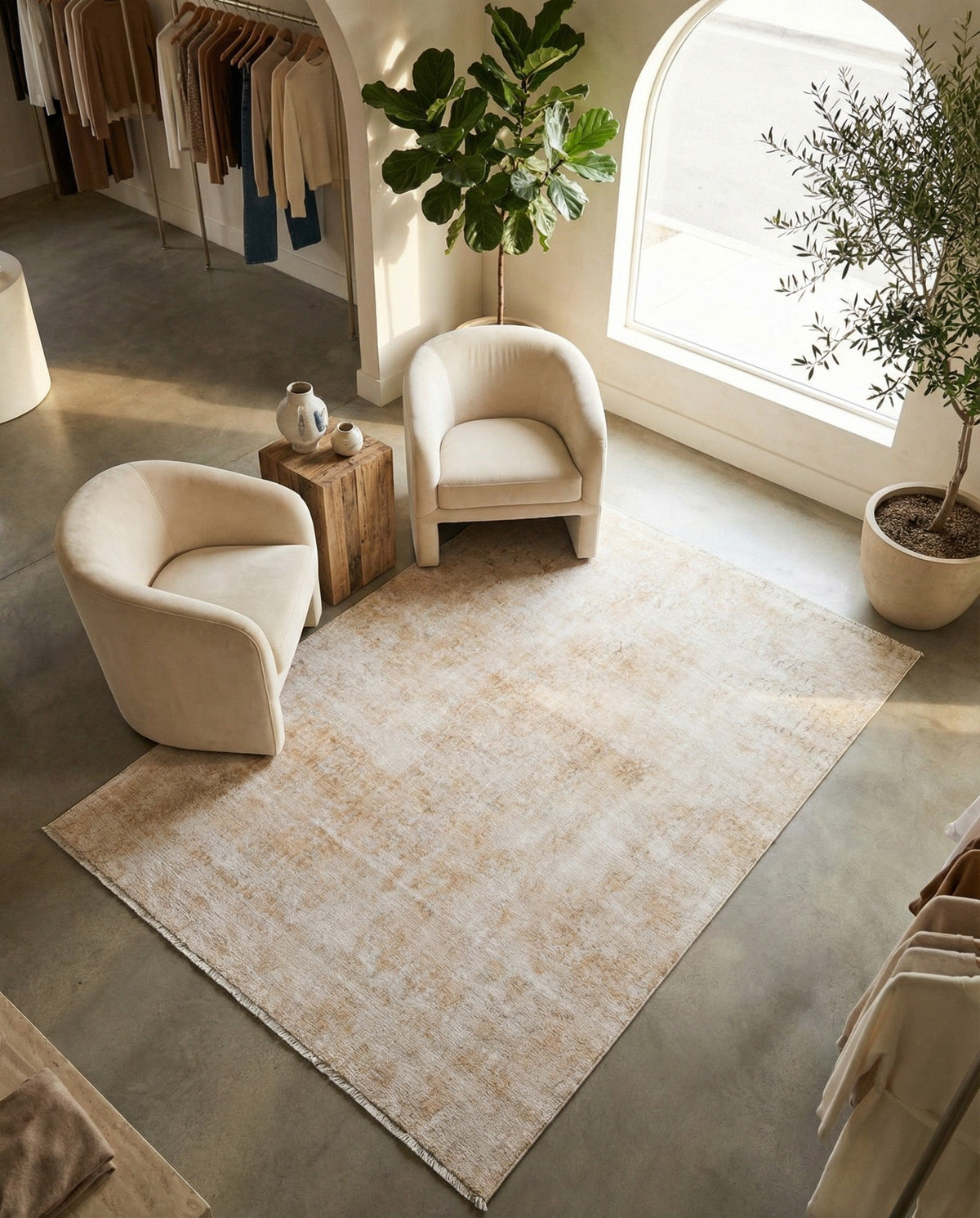 Bazaar Chic Collection Area Rug -  Agadir Rectangle Ivory  lifestyle 13