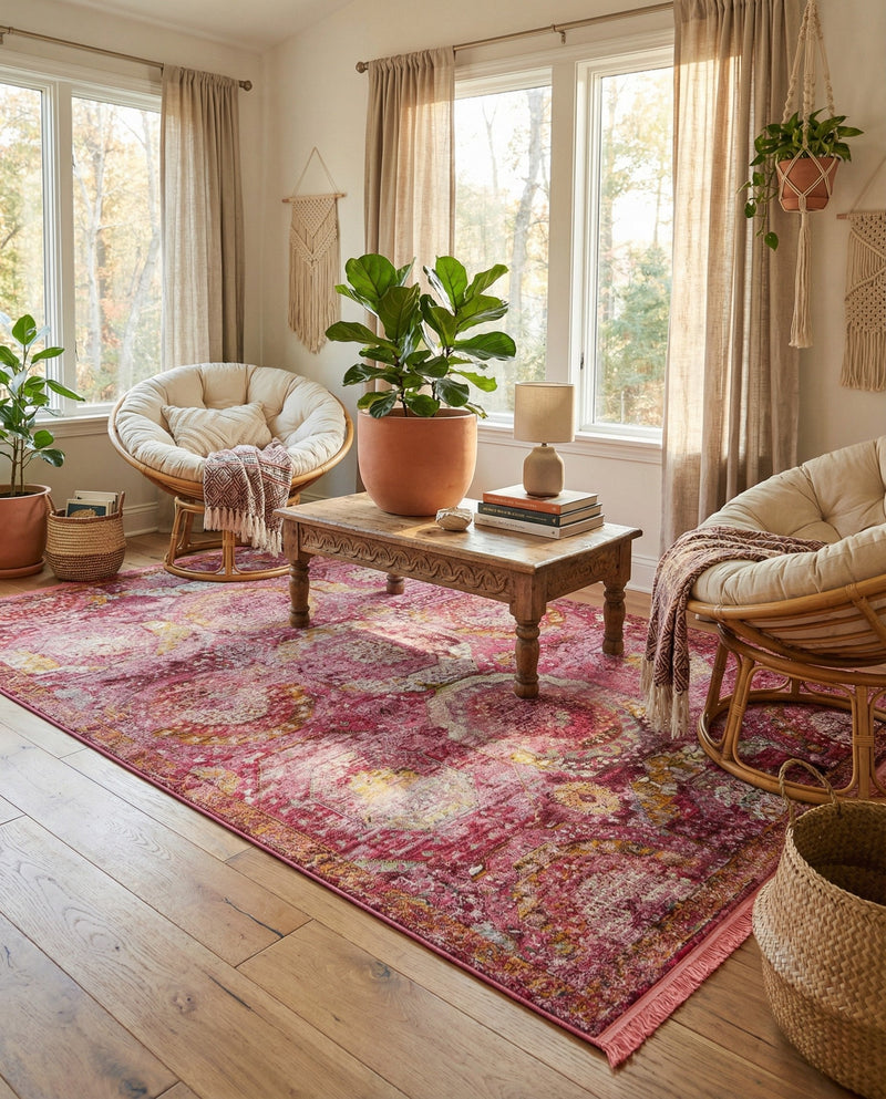 Caribbean Breeze Collection Area Rug -  Lucia Rectangle Pink  lifestyle 20