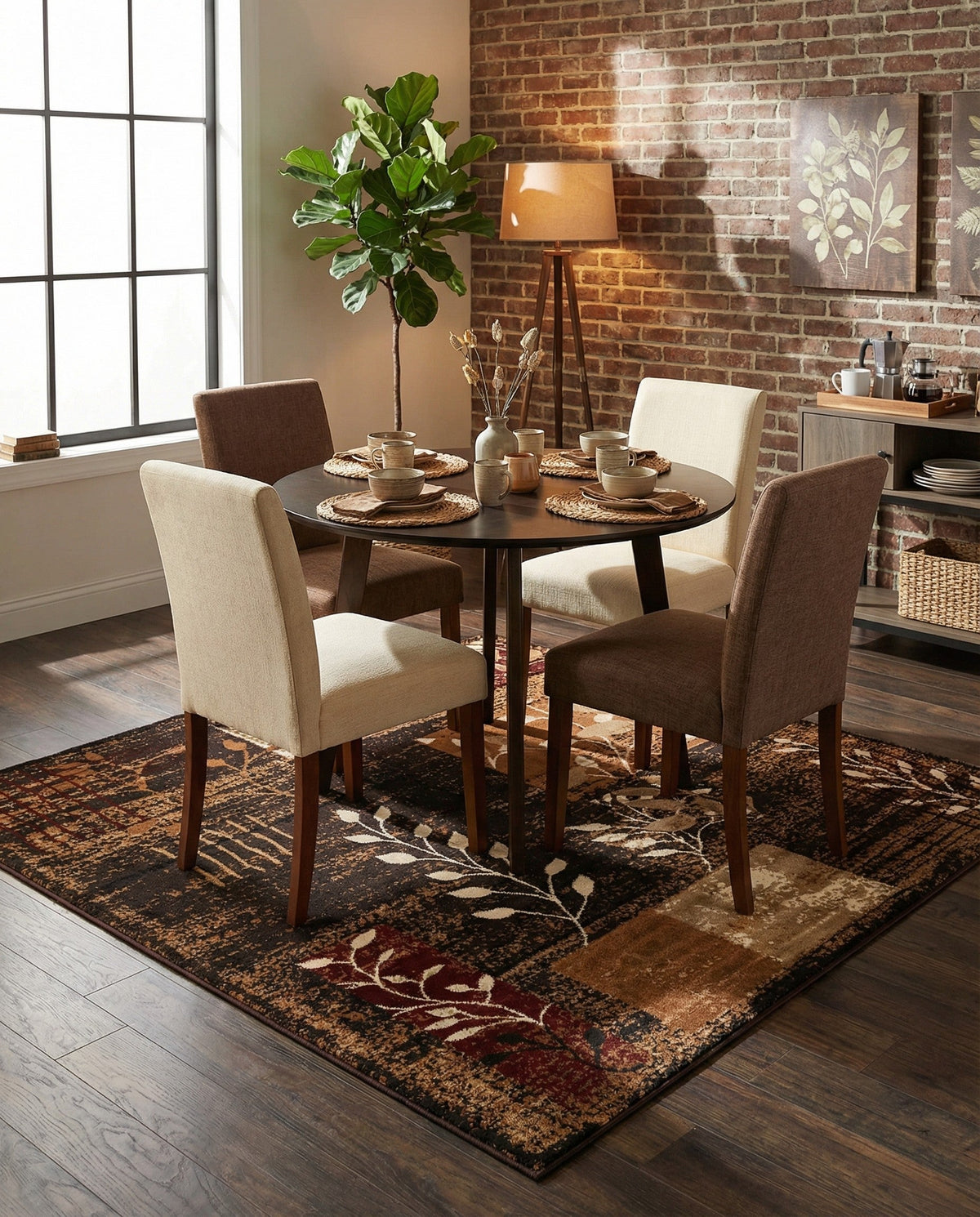 Bistro Lounge Collection Area Rug -  Affogato Square Brown  lifestyle 166