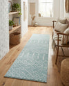 Marrakesh Lattice Collection Area Rug - Casablanca (Aqua) Runner Aqua  lifestyle 78