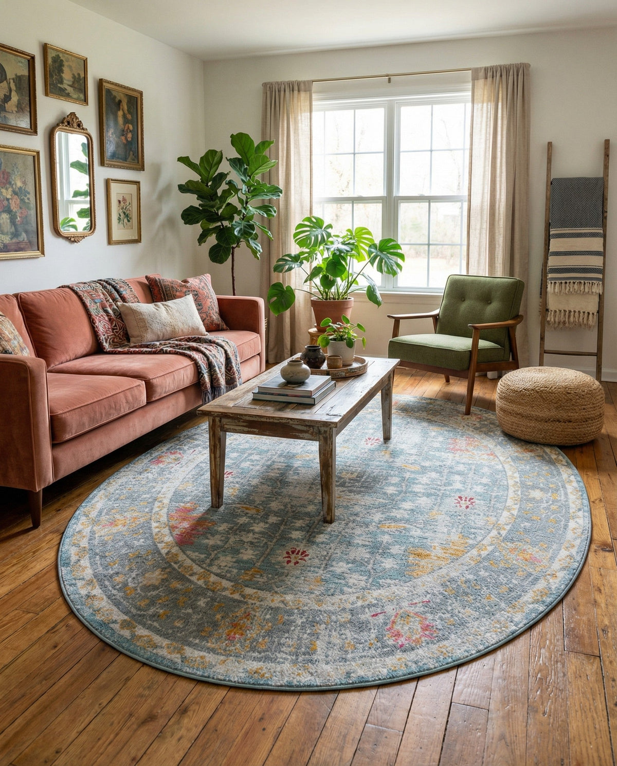 Arcadia Rugs Collection Area Rug -  Olympus Oval Blue  lifestyle 138