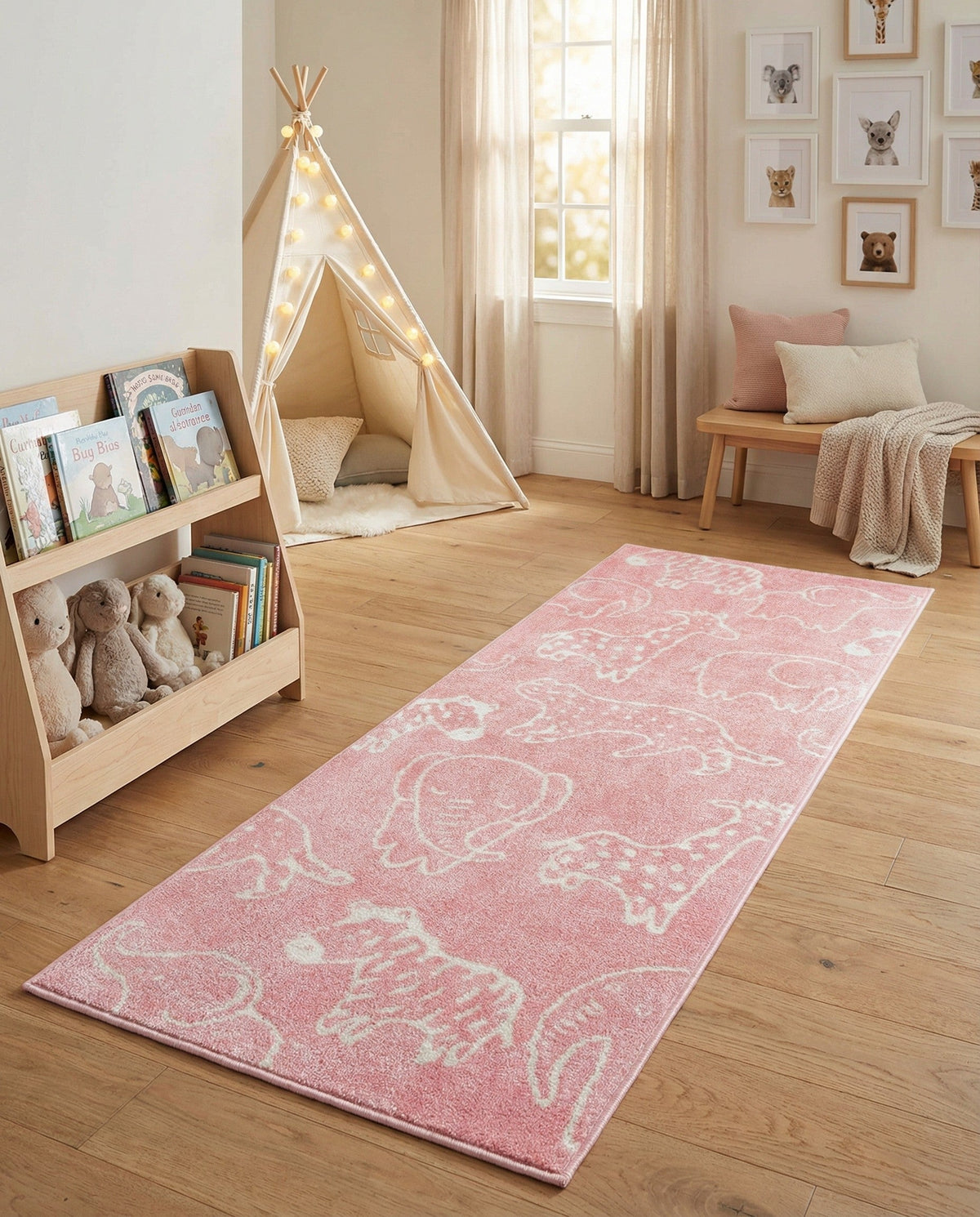 Wonder Tykes Collection Area Rug -  Spectrum Runner Pink  lifestyle 152