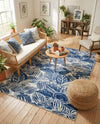 Meadow Breeze Collection Area Rug -  Bluebell Rectangle Navy Blue  lifestyle 31