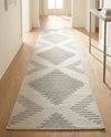 Seychelles Stripes Collection Area Rug - Mahe (Ivory and Gray) Runner Ivory and Gray  lifestyle 34