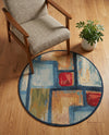 Urban Terrace Collection Area Rug -  Portico Round Multi  lifestyle 76