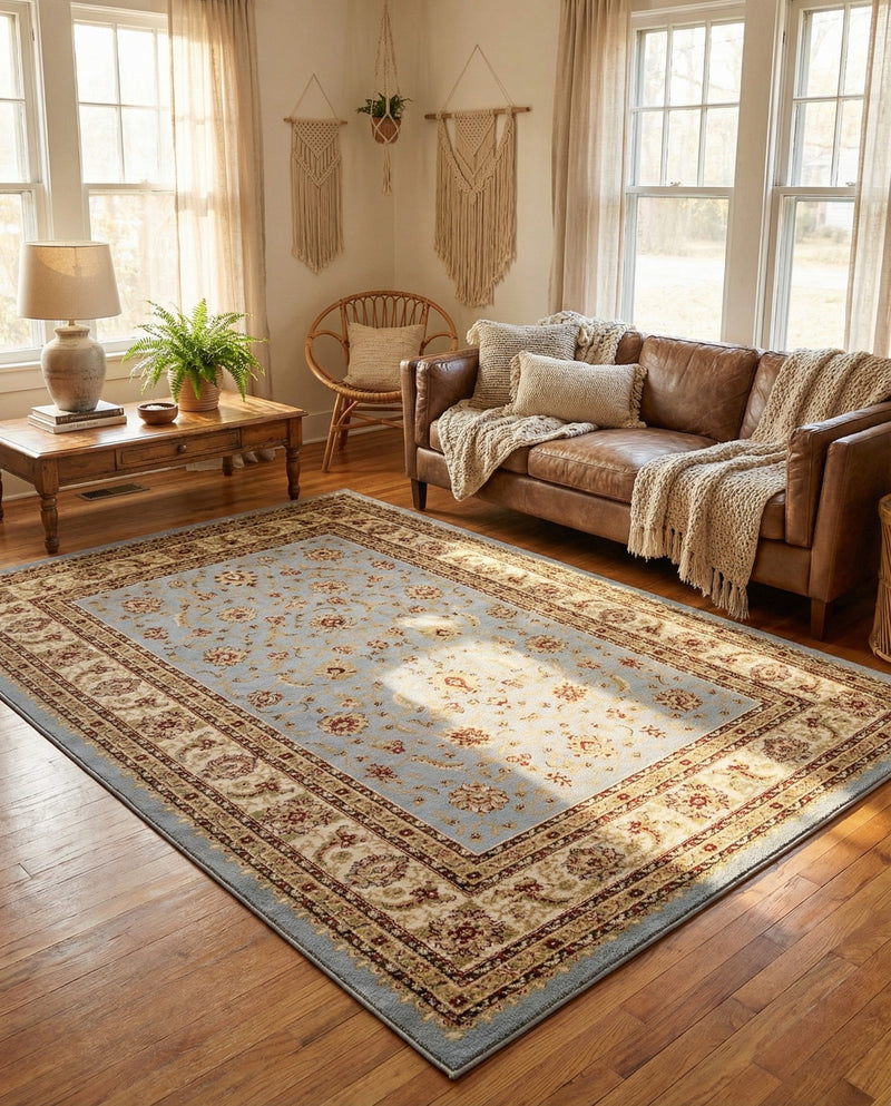 Jaipur Elegance Collection Area Rug -  Nahargarh (Light Blue) Rectangle Light Blue  lifestyle 12