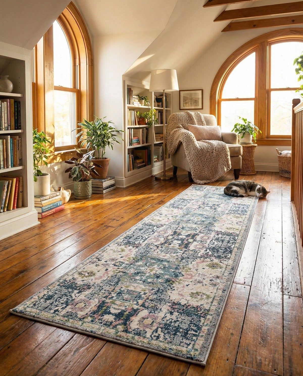 Savannah Elegance Collection Area Rug -  Azalea Runner Ivory  lifestyle 113