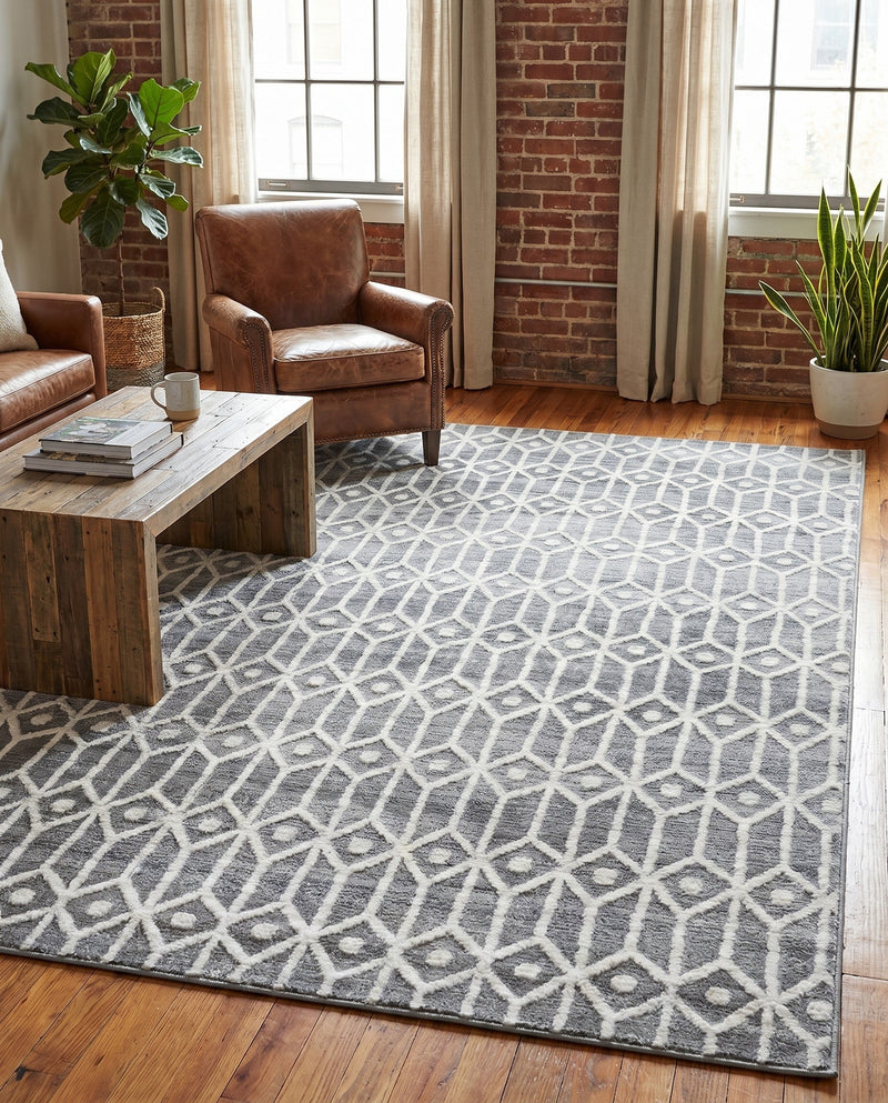 Garden Maze Retreat Collection Area Rug -  Mazeview Rectangle Gray  lifestyle 16