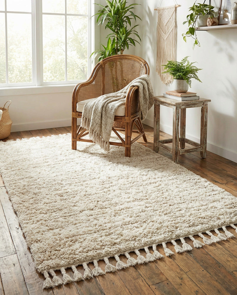 Cozy Cove Shag Collection Area Rug -  Harbor Rectangle Ivory  lifestyle 51
