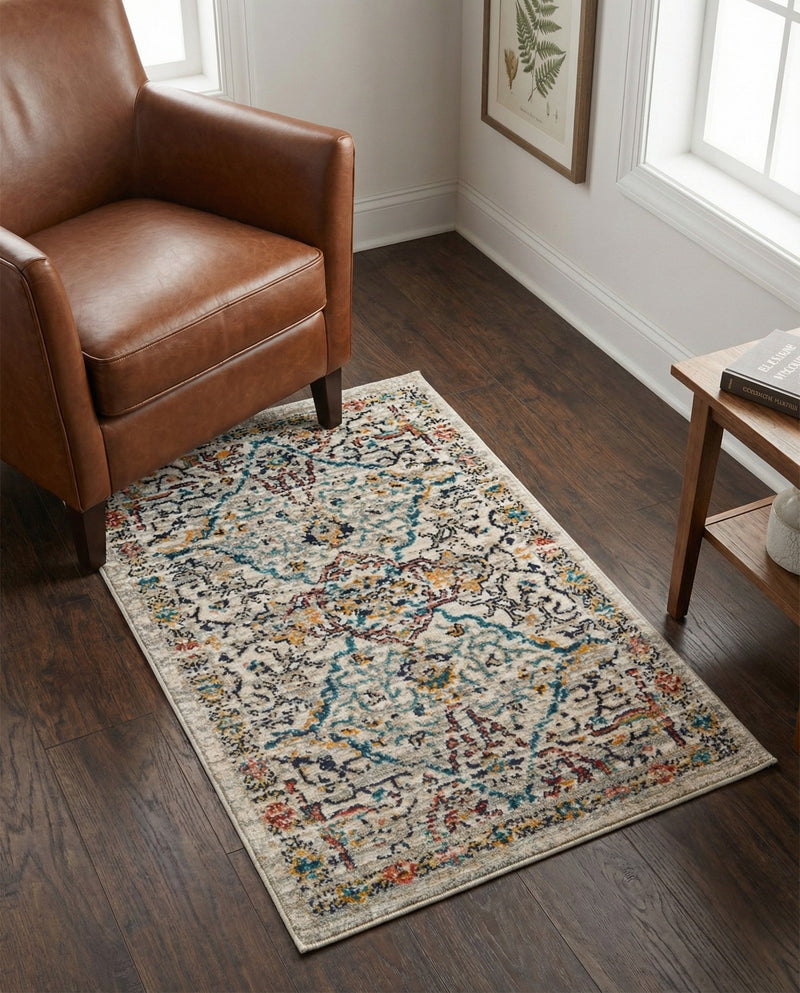 Seville Stripes Collection Area Rug -  Malaga (Ivory) Rectangle Ivory  lifestyle 25