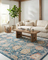 Seville Stripes Collection Area Rug -  Cordoba (Blue) Rectangle Blue  lifestyle 17