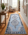 Heritage Elegance Collection Area Rug -  Winterthur (Blue Gray) Runner Blue Gray  lifestyle 54