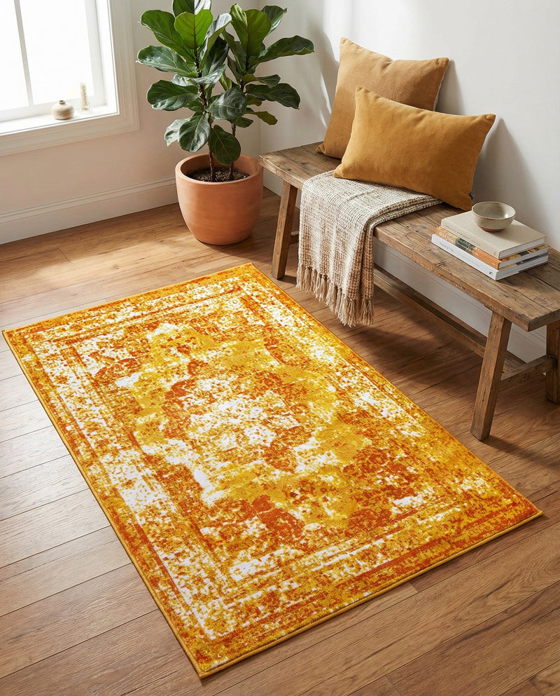 Riviera Elegance Collection Area Rug -  Menton (Orange) Rectangle Orange  lifestyle 20