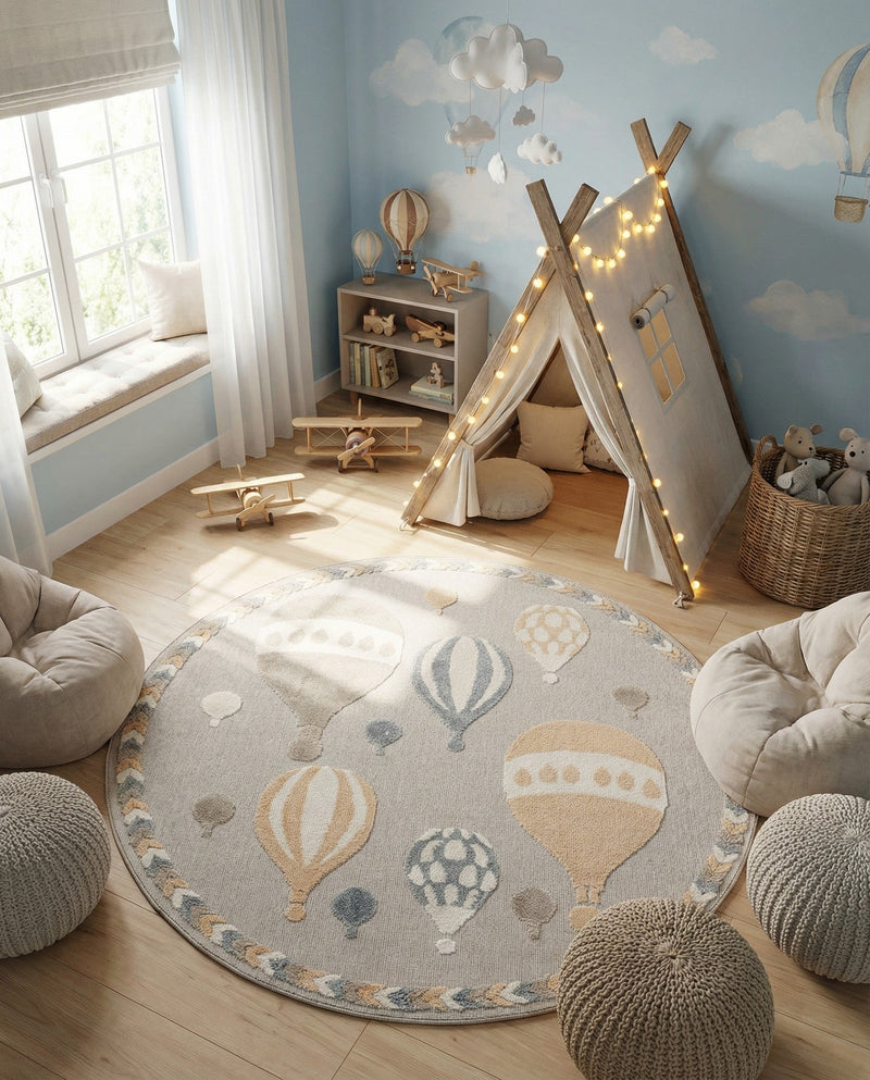 Wonder Tykes Collection Area Rug -  Joyscape Round Multi  lifestyle 61