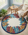 Caribbean Terrace Collection Area Rug -  Tortola Round Multi  lifestyle 63