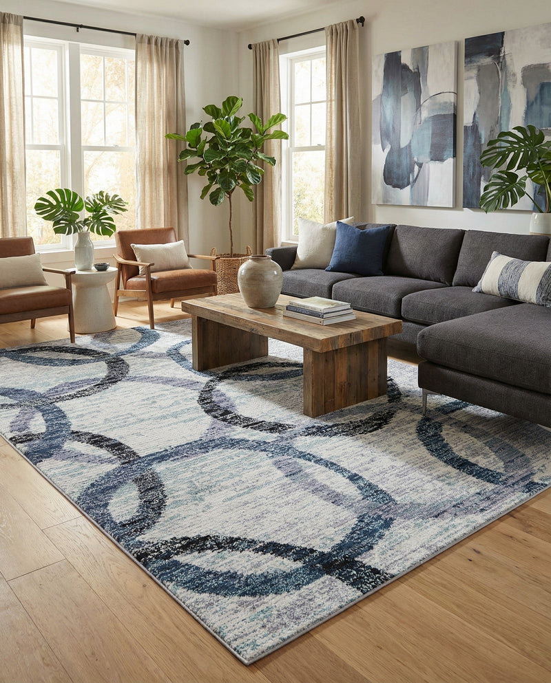 Santa Fe Trails Collection Area Rug -  Taos Rectangle Ivory  lifestyle 19