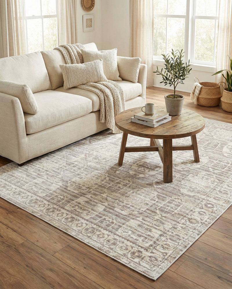 Seville Stripes Collection Area Rug -  Granada (Gray) Rectangle Gray  lifestyle 6