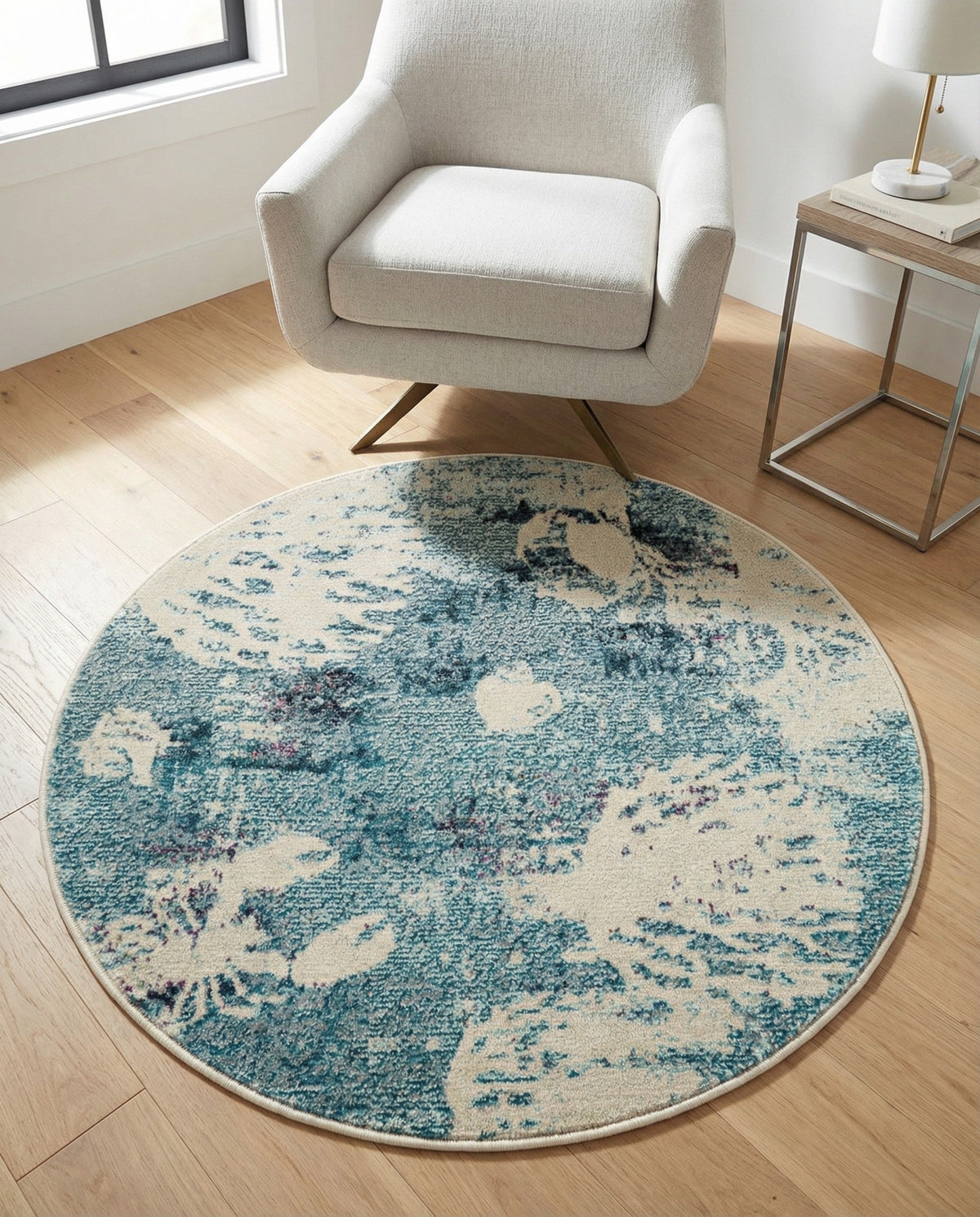 Sorrento Shores Collection Area Rug -  Vico Round Light Blue  lifestyle 132