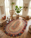 Osian Looms Collection Area Rug - Kathmandu Oval Multi  lifestyle 39