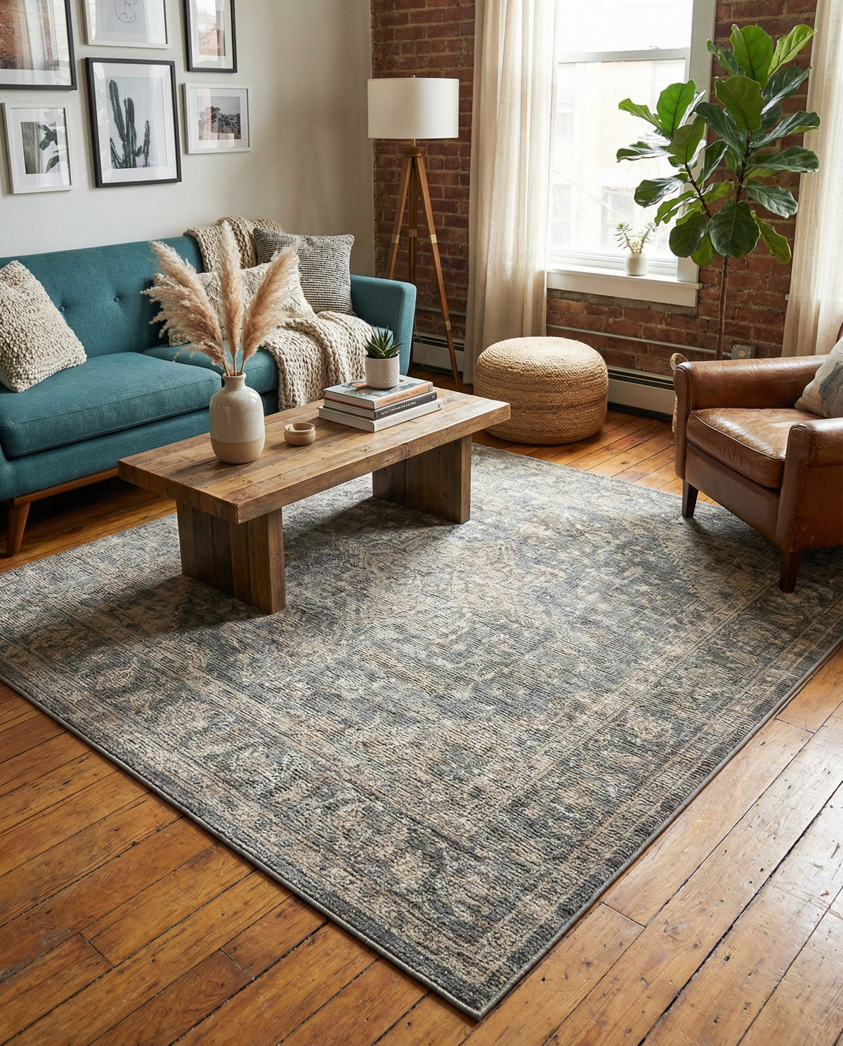 Caribbean Breeze Collection Area Rug -  Utila Square Fume Gray  lifestyle 94
