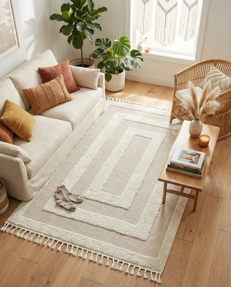 Sahara Chic Collection Area Rug -  Casablanca Rectangle Ivory  lifestyle 21