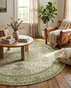 Dover Terrace Collection Area Rug - Marina (Green) Round Green  lifestyle 46