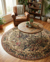 Neptune Elegance Collection Area Rug -  Galatea (Green) Round Green  lifestyle 71